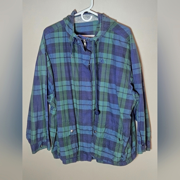 Vintage Ralph Lauren Tartan Plaid Cottagecore Cabincore Hooded Jacket, Size Lg - Picture 2 of 5